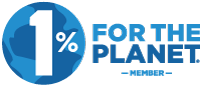 blue text that reads "1% for the planet member"